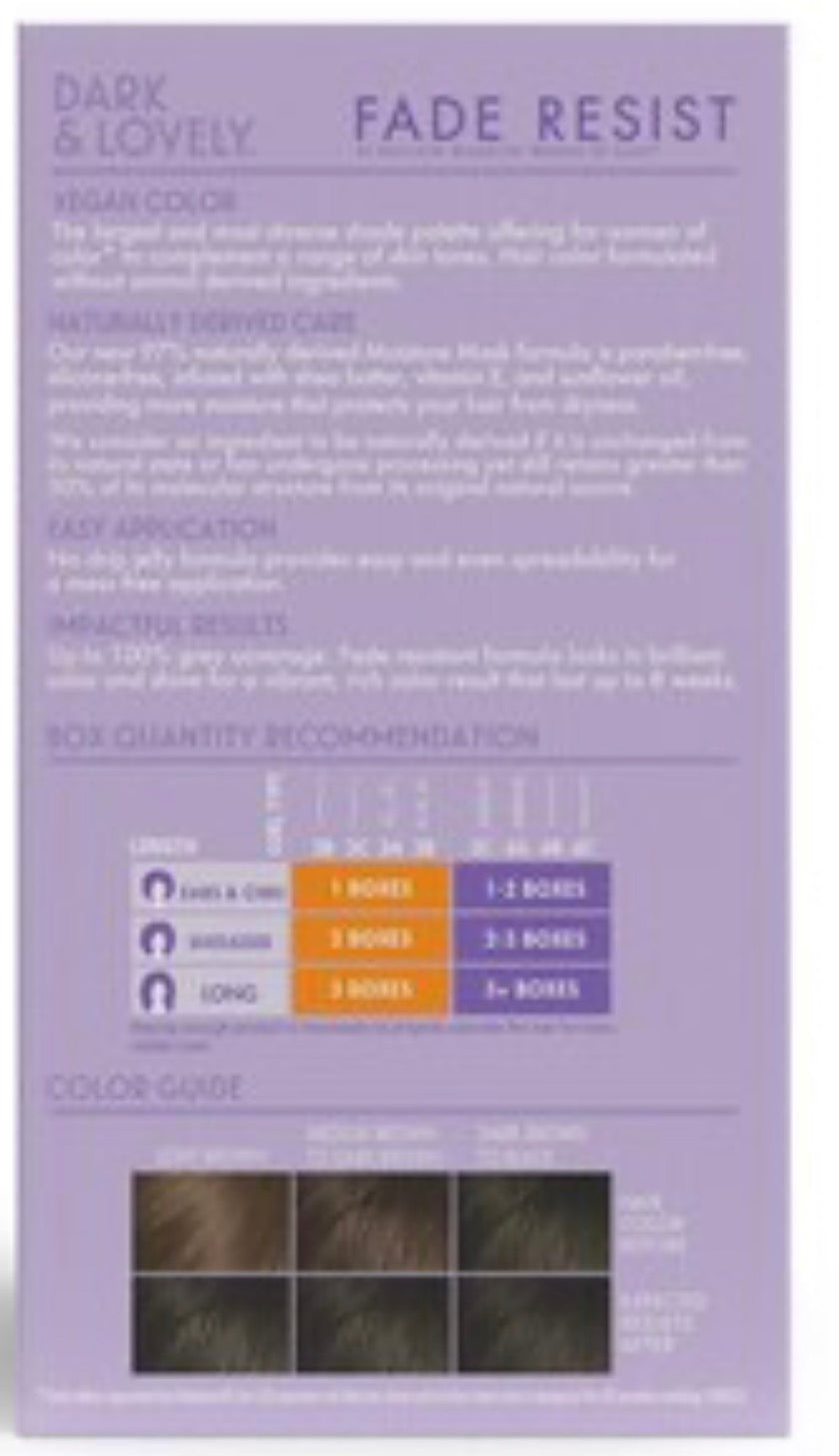 Dark N Lovely Fade resist permanent dye Jet Black 371
